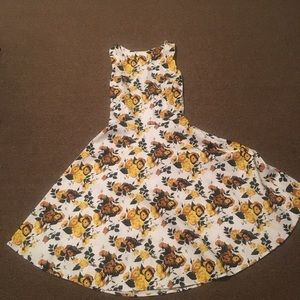 Yellow rose circle dress